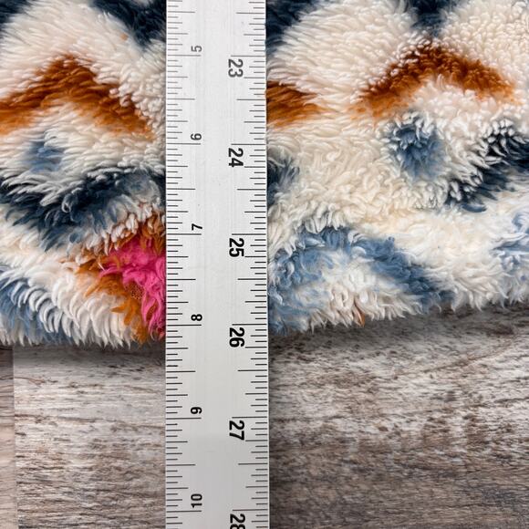 Eddie Bauer Quarter Zip White Pink Aztec Womens 2XL Ultra Soft Fleece Sweatshirt - Picture 5 of 8